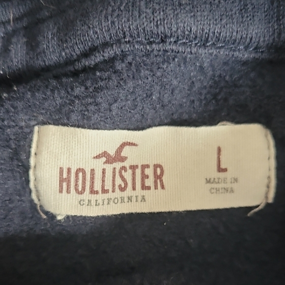 Vintage Hollister Dark Blue Zip-Up Hoodie - Picture 2 of 3